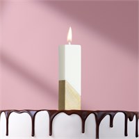 Свеча в торт «Манхеттен», цифра 1, белая с золотом, 5 см НФ-00025279