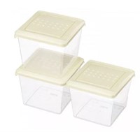 Набор контейнеров 3шт. 1л. Asti квадратных (светло-бежевый) НФ-00025400