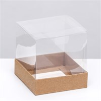 Коробка для пирожных, крафт, 10×10×10 см НФ-00025625