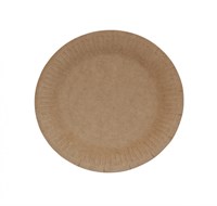 Тарелка картонная Saami (Саами) д.180 круглая крафт (100/1000шт) (121011) НФ-00017638