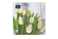 Салфетки 33х33 3 - слойн. Art Bouquet 20 шт (12 уп) Белые тюльпаны 21519