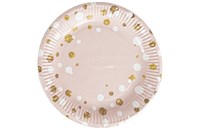 Бум тарелка Папирус д.230мм Горох розовый /10уп * 50шт/ (500шт) 16266