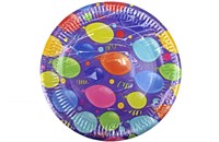 Бум тарелка Папирус д.230мм Шары фиолетовые (500шт) 17364