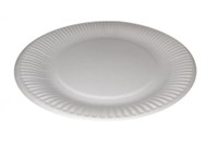 Тарелка картонная д.235 круглая белая мелованная   /8уп * 100шт/   РМП   (800шт) 18394