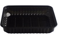 Контейнер прямоуг. низкий 0,500л  Д-Полимер черный 179*132*35 /10уп*50шт/ (500шт) 18621