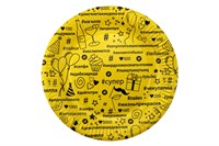 Бум тарелка Папирус д.230мм Хэштег желтый /10уп * 50шт/ (500шт) 20512