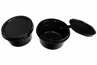 Соусница 50мл с верхним закрытием крышки черная ПП (2023) /15*80/ ВЗЛП/  (1200шт) 22537