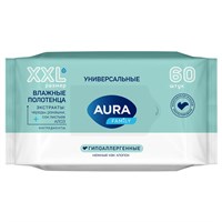 Полотенца влажные (60шт) AURA FAMILY (10уп) НФ-00020655