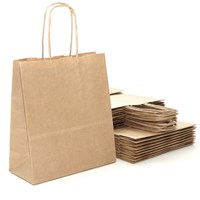 Пакет Крафт с КРУЧЕНОЙ ручкой  220 х 120 х 250 ПП (50/250) М НФ-00024230