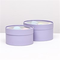 Короб круглый "Бледно-фиолетовый" с окном, 21 х 11 см  НФ-00022612